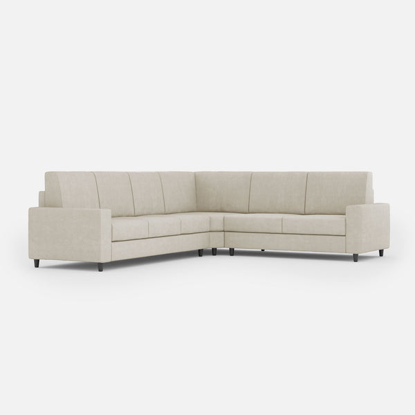 Divano Angolare 6 Posti 286x226x85 cm Sakar in Tessuto Latte online