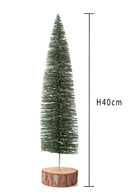 Set 2 Mini Albero di Natale Decorativo con Glitter 40 cm 30 Led Abete Verde