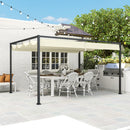 Pergola da Esterno 4x3 m con Tettuccio Retrattile in Metallo e Poliestere Crema      