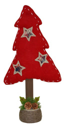 Mini Albero di Natale in panno rosso grande cm . 37x13,5 h 74