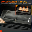 Camino a Bioetanolo da Pavimento 36x26x54 cm Bruciatore da 1,2L in Acciaio Inox Nero 