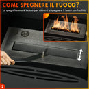Camino a Bioetanolo da Pavimento 36x26x54 cm Bruciatore da 1,2L in Acciaio Inox Nero 