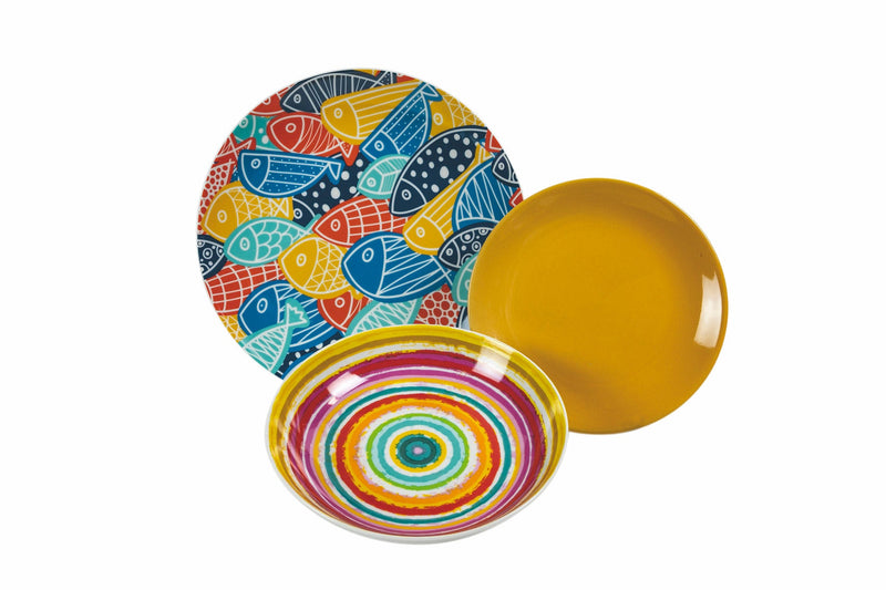 Servizio Piatti 18 Pezzi in Porcellana 6 Posti Tavola Diversi Villa d'Este Home Tivoli Can Fisher