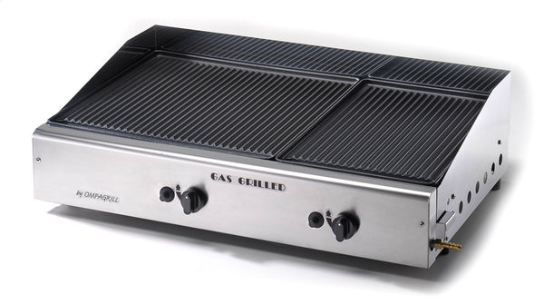 sconto Doppia Piastra di Cottura in Ghisa a Gas GPL e Metano Ompagrill Plancha Double 4069/M