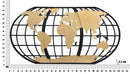 Pannello World Glam 133x3,5x70 cm in Ferro Nero e Oro