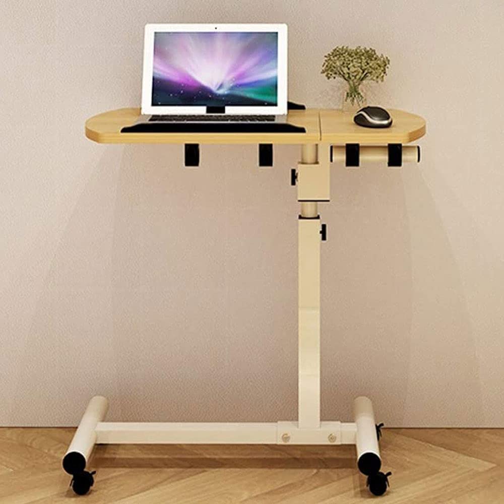 Rcynview Scrivania regolabile in altezza, colore bianco, tavolino con