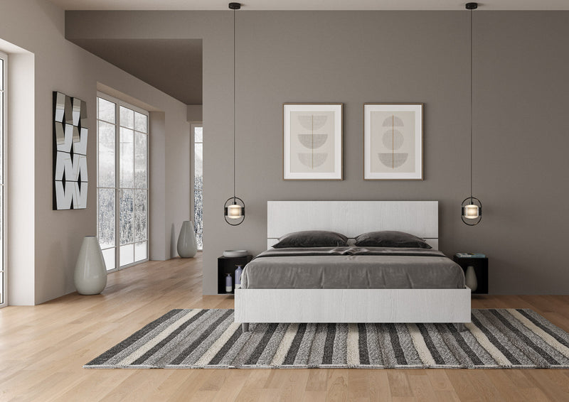 Letto Matrimoniale Testata Inclinata Demas Bianco Frassino Varie Misure