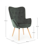 Poltrona Juliet Velvet Verde Bosco in Velluto Verde