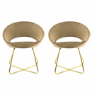 Set 2 Sedie Vintage 58x64x83 cm in Tessuto Effetto Velluto Greta Tortora