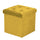 Pouf Contenitore Pieghevole 38x38xh38 cm in Velluto Giallo