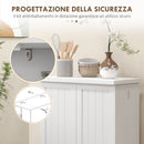 Armadio da Cucina con 5 Ripiani Centrali e 2 Ripiani Laterali a 6 Livelli 60x30x104 cm in MDF Bianco