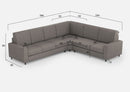 Divano Angolare 6 Posti 286x246x85 cm Sakar in Tessuto Grigio