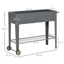 Portapiante Fioriera da Giardino 104x39x80 cm in Metallo Grigio