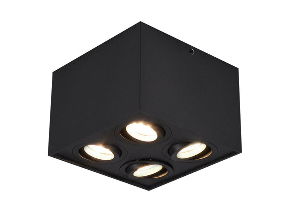 online Plafoniera da Interno Attacco GU10 in Metallo Nero Opaco