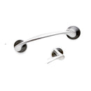 Maniglia Curva con Rosette Ø50 mm per Porte Scorrevoli Alluminio Nichel Satinato 4 Pezzi Emuca