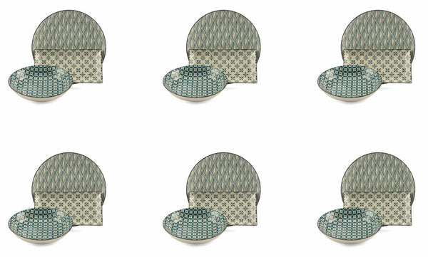 Servizio Piatti 18 Pezzi in Gres Villa d'Este Grey Mood online