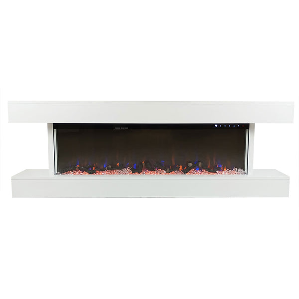 Camino Elettrico da Parete o Incasso Alaro Ultra+ 152x18x52 cm Effetto Fiamma Telecomando in MDF Bianco prezzo