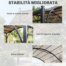 Pergola Gazebo 3x3 m con Tetto ad Arco in Metallo e Poliestere Bianco Crema      