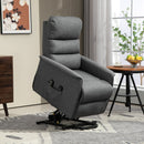 Poltrona Alzapersona Elettrica 1 Motore con 8 Punti Vibranti 62,5x93x97 cm 4 Modalità di Massaggio e Riscaldamento Grigia