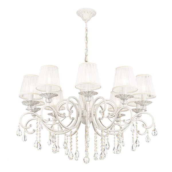 Lampadario Elegant in Metallo Grace Bianco con Oro online