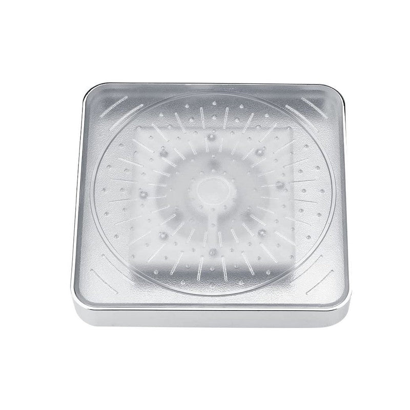 Soffione doccia quadrato fisso con 8 led RGB Cromoterapia in ABS ad alta pressione