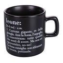 Tazzina Caffè Zodiaco "leone" Ø6x6,5 cm in Bone China VdE Tivoli 1996 Nero