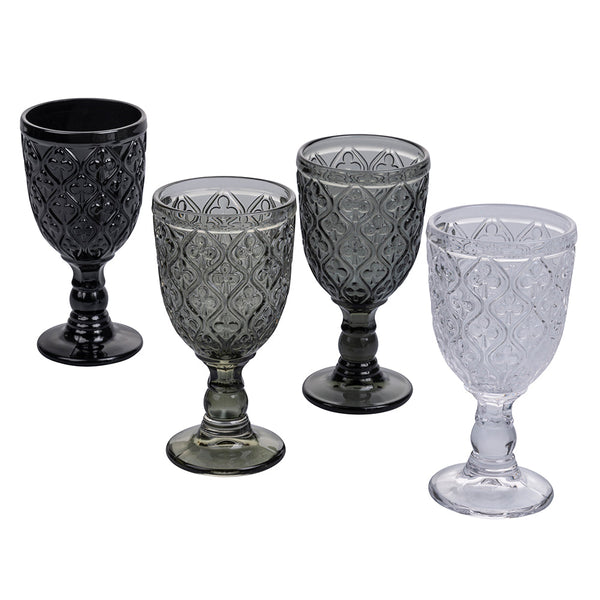 online Set 4 Calici Marrakech Stones in Vetro VdE Tivoli 1996 Grigio