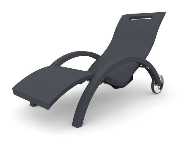 sconto Lettino Chaise Longue da Esterno Giardino Inclinabile con Ruote Arkema Serendipity Grigio Antracite