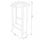 Pergola Ad Arco da Giardino 160x70x190 h cm in Legno Marrone