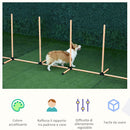 Set Addestramento Cani da Esterno Slalom Ostacolo e Tunnel con Sacca Trasporto Arancione