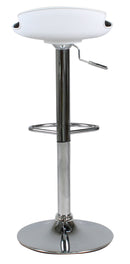 Sgabello con Alzata a Gas e Seduta Girevole in Polipropilene e Similpelle Vandi Bianco e Nero