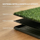 Tappetino per Cani 63x50,5x3,5 cm Vassoio con Erba Artificiale in PP e PE Verde      