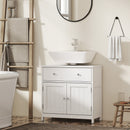 Mobiletto Sottolavabo Salvaspazio 60x30x60 cm con Cassetto e Armadietto in MDF Bianco      