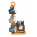 Set 6 Tazzine da Caffè con Piattino e Stand Ø6x6 cm in Gres VdE Tivoli 1996 Shades of stone