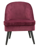Poltrona Paris Bordeaux 59x67x75,5 cm Legno Spugna e Velluto Sintetico Bordeaux e Nero