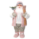 Babbo natale in tessuto rosa cm xh80