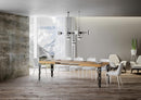 Tavolo Allungabile 200-304x90x77 cm Karamay Quercia Natura Telaio Antracite 