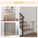 Cancelletto di Sicurezza per Cani Estensibile con Chiusura Automatica 75-103x76 cm Grigio 