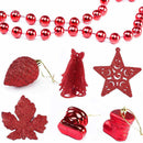 Addobbi per Albero di Natale 102 Pezzi Rosso Palline Calze Stelle Pigne Natalizie