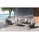 Set  da Giardino  2 Poltrone un Divano e Tavolino Nora in Alluminio