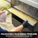 Barbecue a Gas 142x49x111 cm 6 Bruciatori e Fuoco Laterale in Acciaio Inox Nero e Argento      