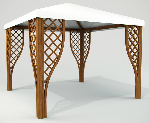 acquista Gazebo da Giardino in Legno 3x3m con Copertura in PVC Taini Calice Pocket Noce