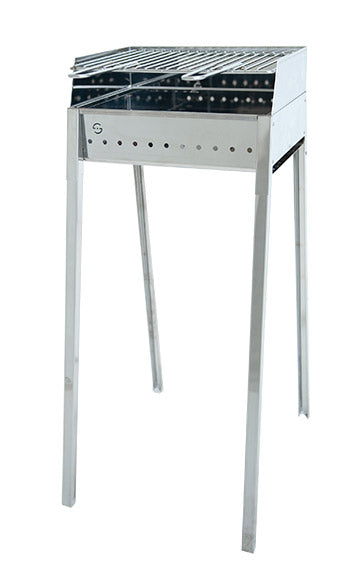 acquista Barbecue a Carbone Carbonella 40x30 cm in Acciaio Lisa Luxury Stromboli