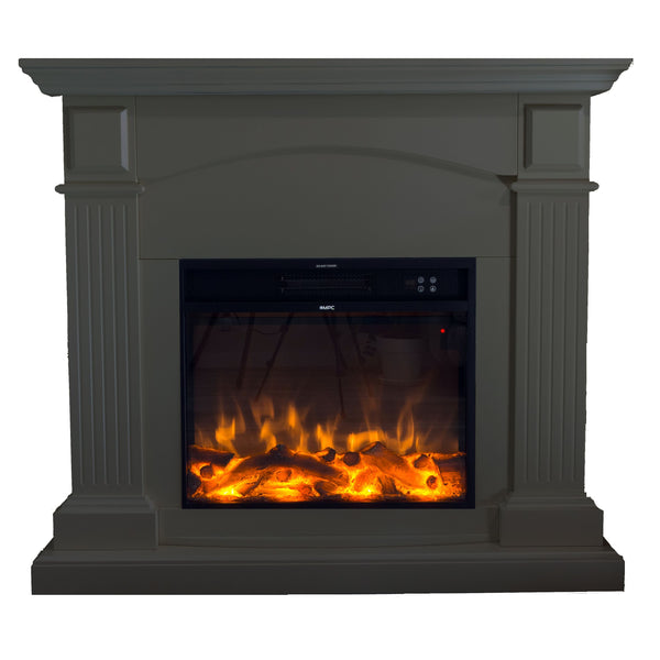acquista Camino Elettrico da Pavimento 113,7x102,2x28,2 cm Effetto Fiamma 1500W Sined Cetona Grigio