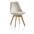 Set 4 Sedie 48,5x47x81,5 cm in Velluto Ecru