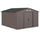 Casetta da Giardino 322x277x192 cm con 2 Porte Scorrevoli e 4 Prese d'Aria in Acciaio Marrone