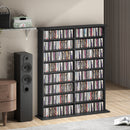 Libreria Porta CD 106,5x24x123,7 cm Design Moderno 16 Ripiani in Legno Nero 