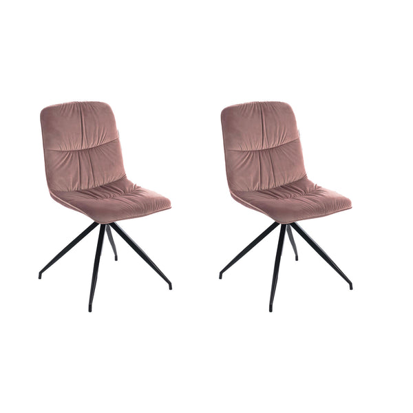 Set 2 Sedie 43x38xH86,5 cm in Microfibra Effetto Velluto Alba Rosa antico online
