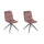 Set 2 Sedie 43x38xH86,5 cm in Microfibra Effetto Velluto Alba Rosa antico