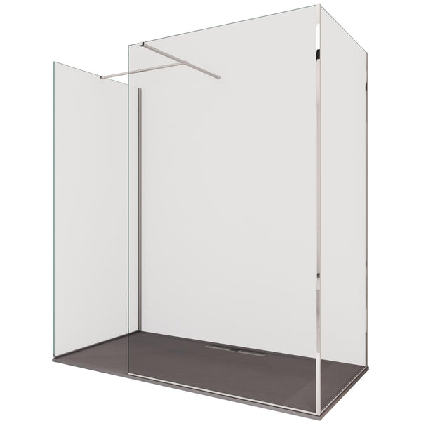 Box Doccia Parete Walk-In 3 Lati in Cristallo Trasparente 8 mm H195 Bonussi Three Varie Misure prezzo